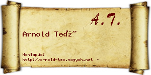 Arnold Teó névjegykártya
